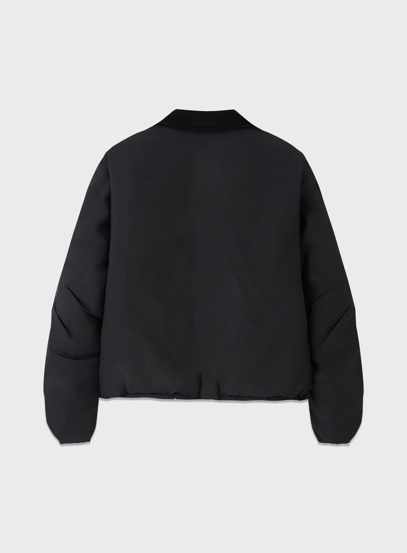 雙面巴恩領片短版羽絨外套