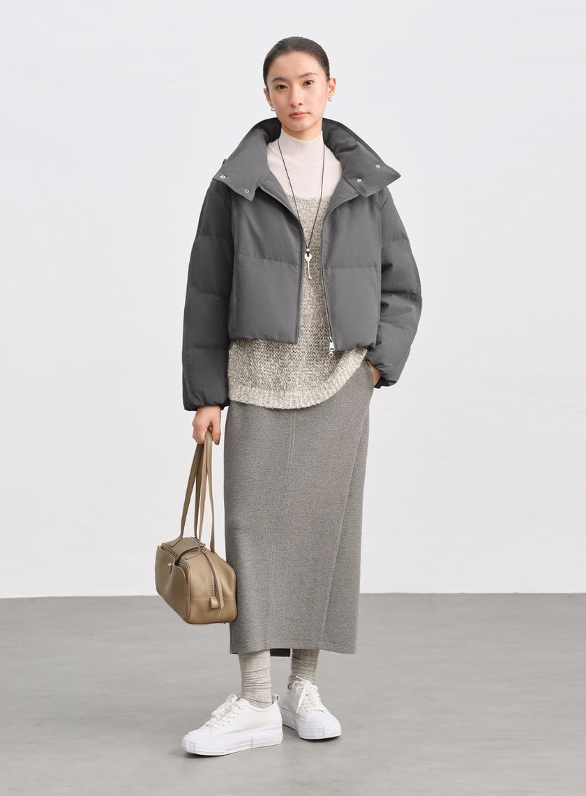 斜紋肌理立領防風夾克