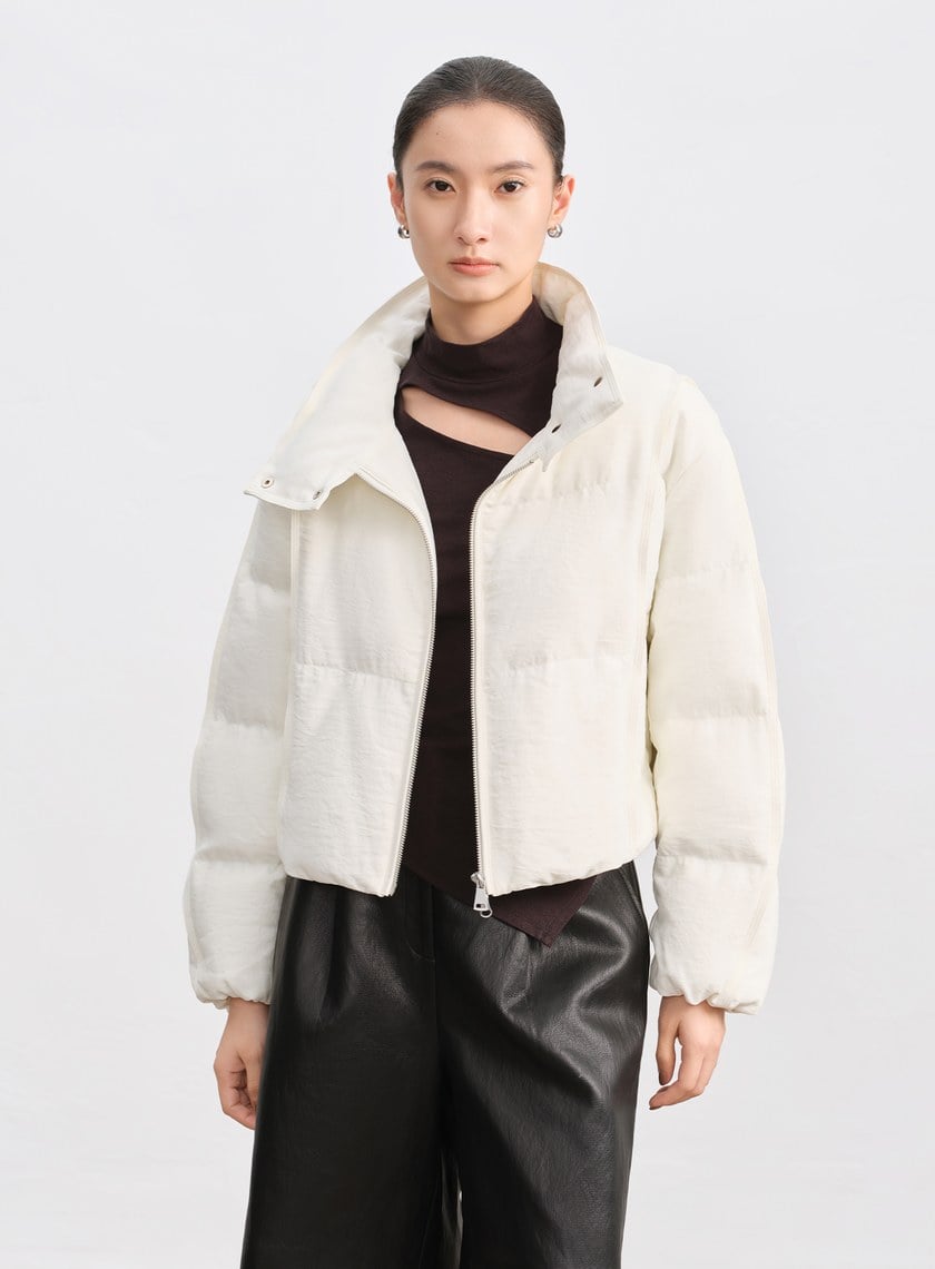 斜紋肌理立領防風夾克