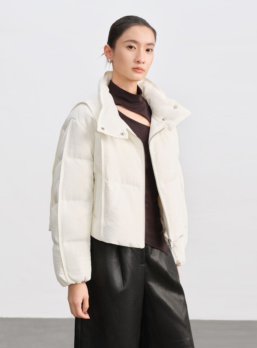 斜紋肌理立領防風夾克