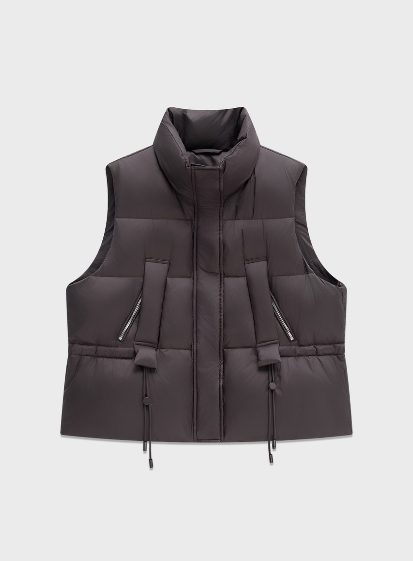 霧面立領輕盈羽絨背心