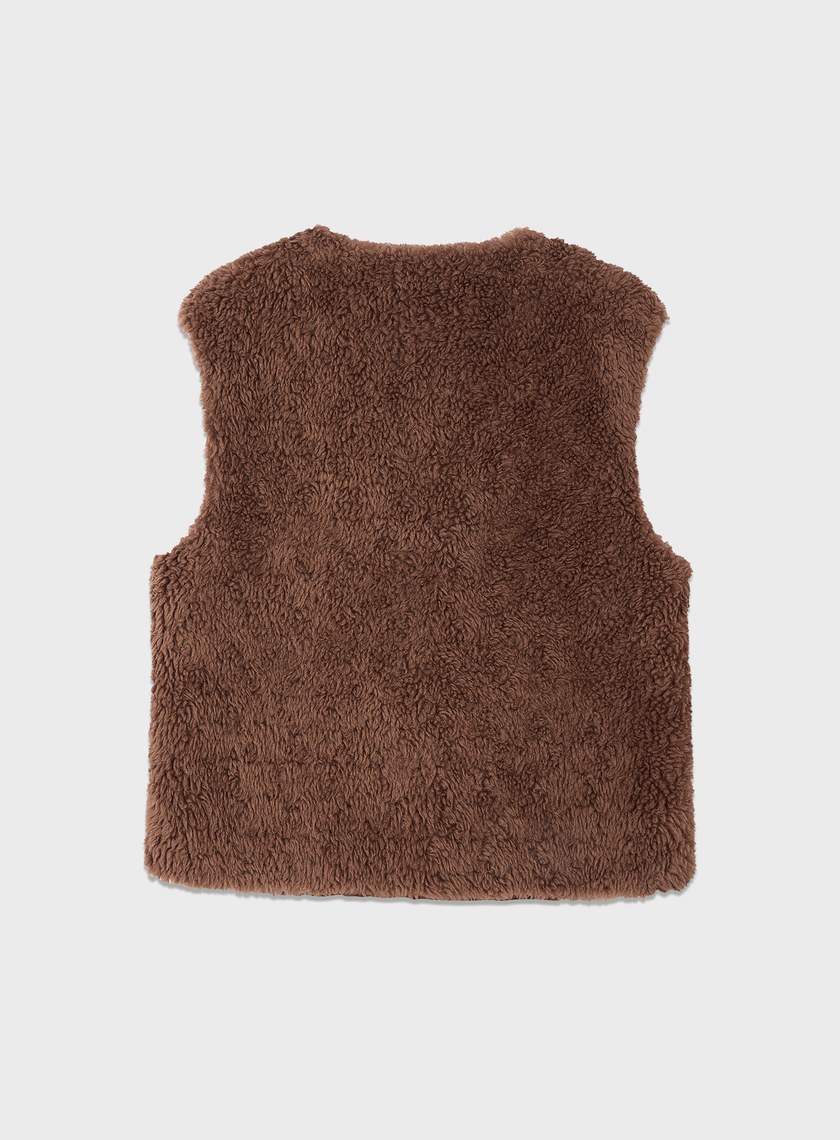 極簡羊毛皮草馬甲