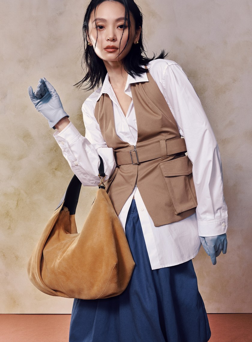 FEMANCE_Wander Hobo 不對稱慵懶感麂皮托特包