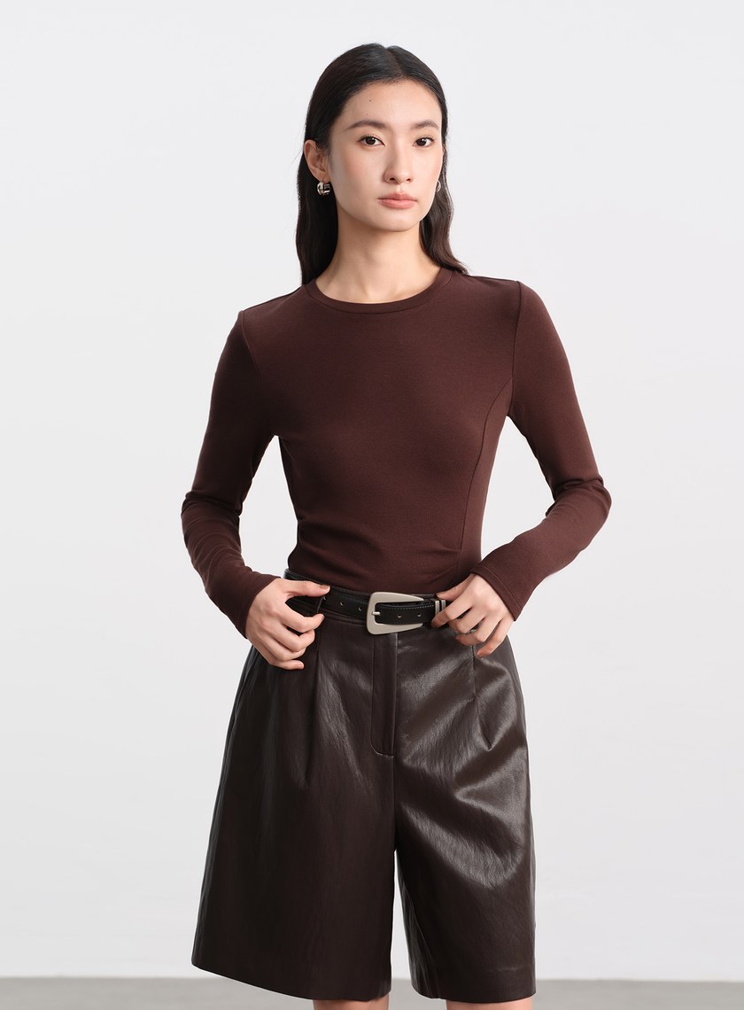 真皮霧銀椭圓造型皮帶