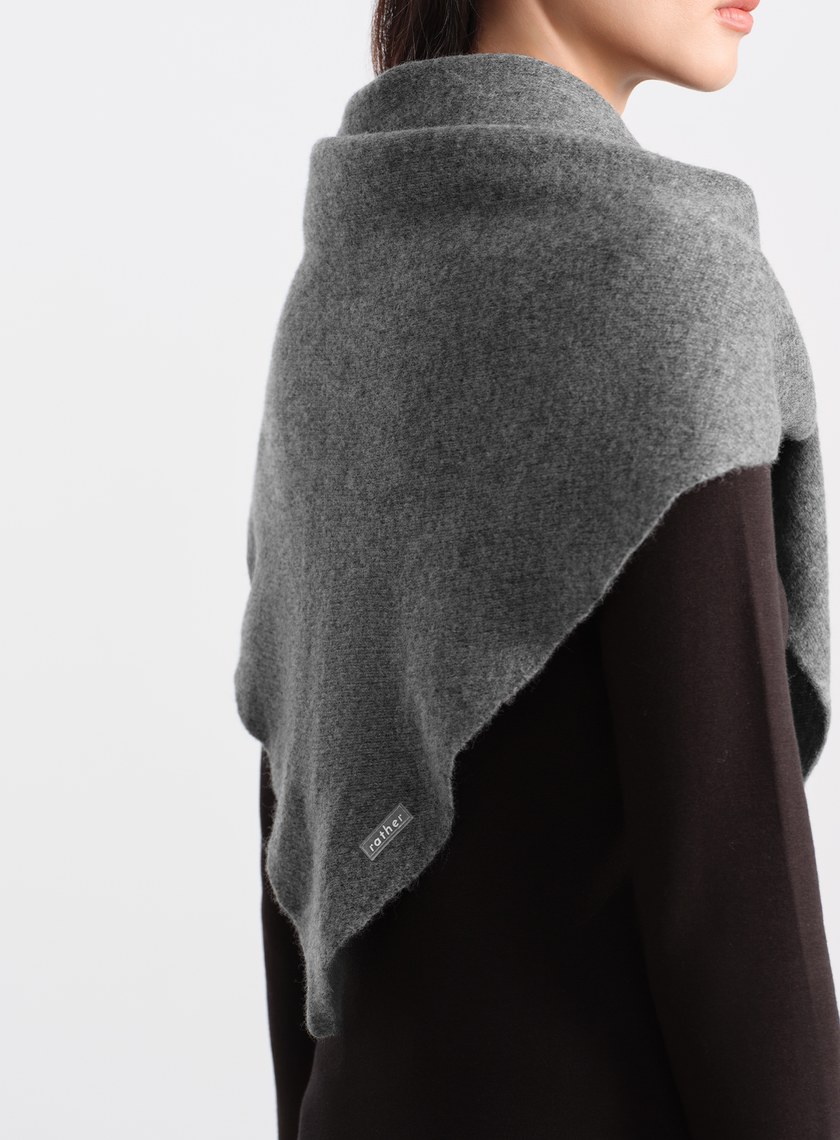 100%純羊毛三角披巾