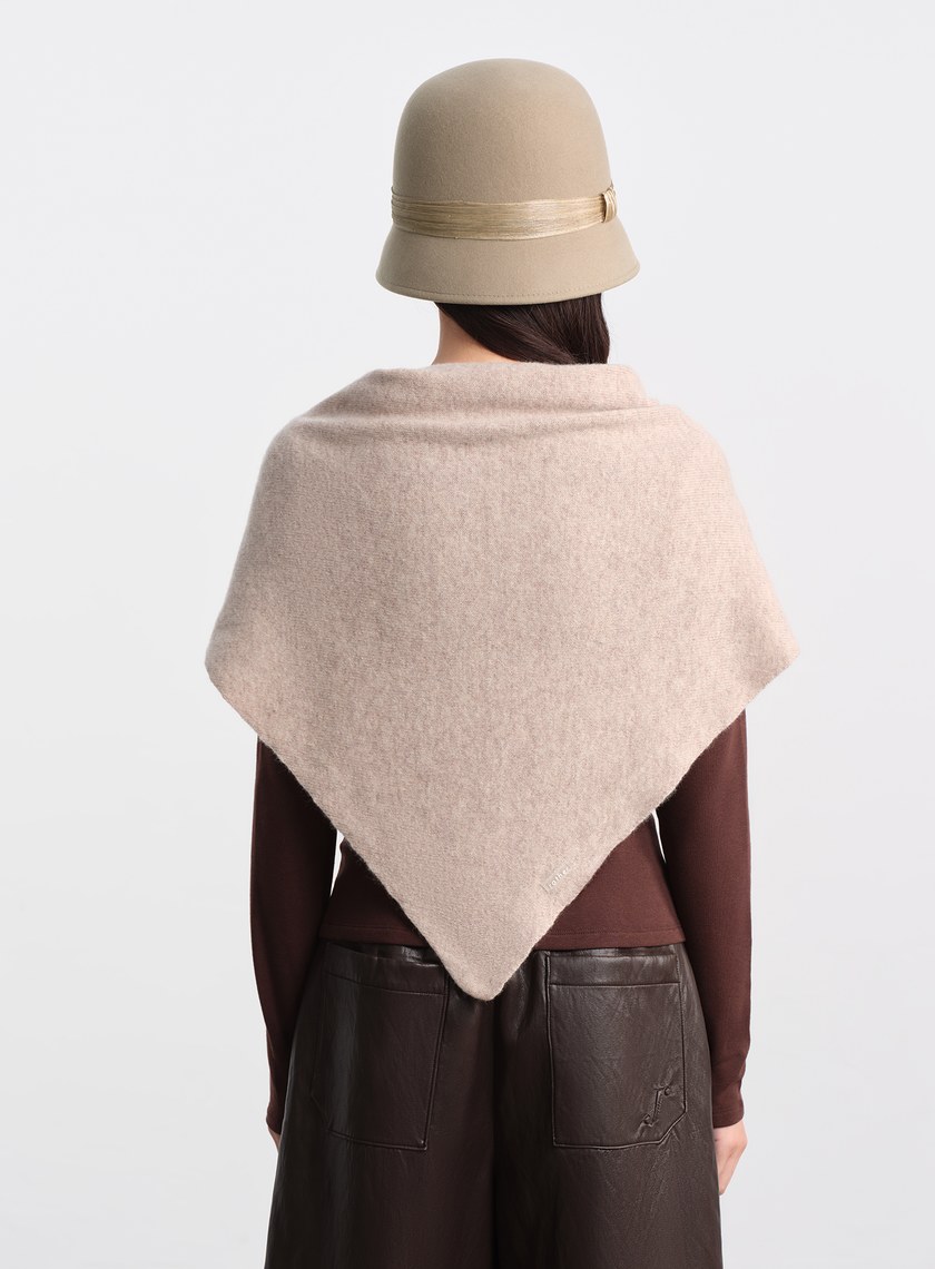 復古輪廓羊毛緞帶寬帽