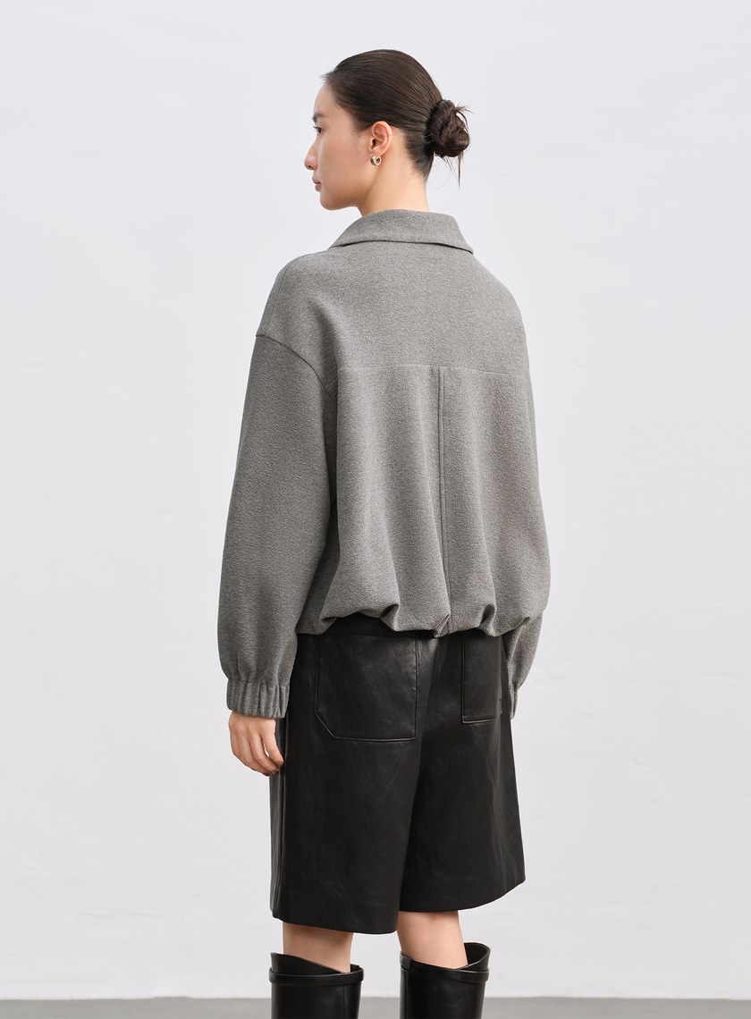 特殊紋理半拉鍊休閒衛衣