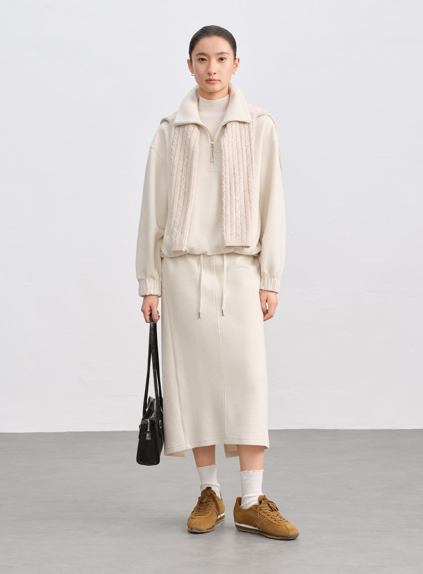 特殊紋理半拉鍊休閒衛衣