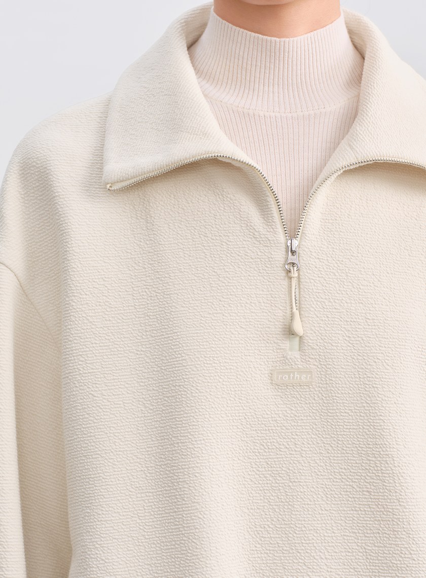 特殊紋理半拉鍊休閒衛衣