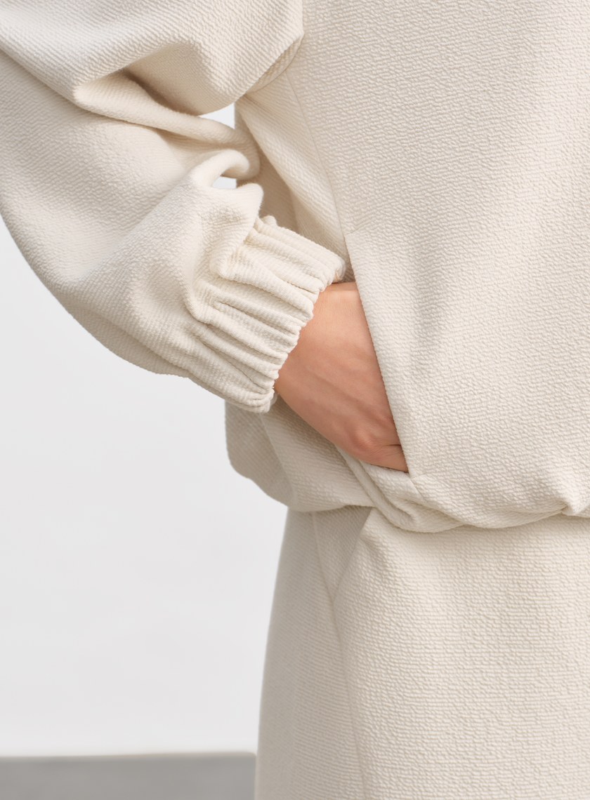 特殊紋理半拉鍊休閒衛衣