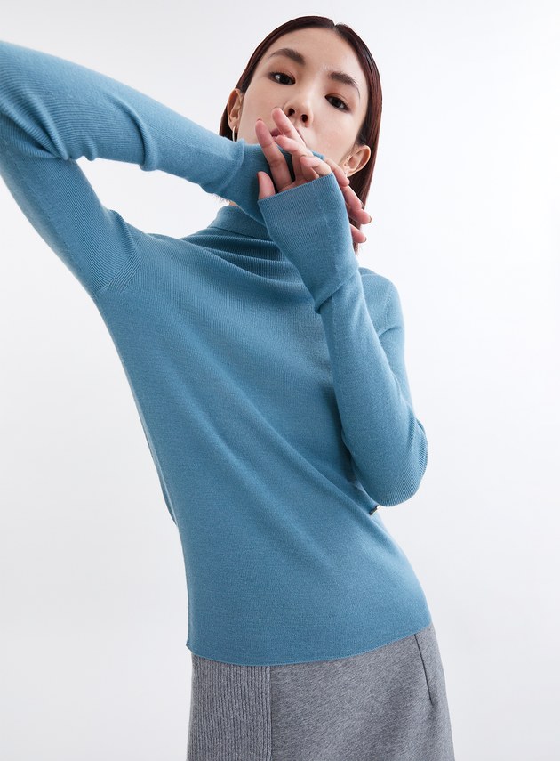 高質感親膚無縫高領針織上衣