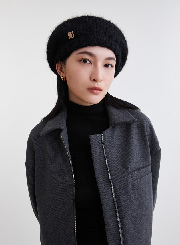 蓬鬆柔軟針織貝蕾帽