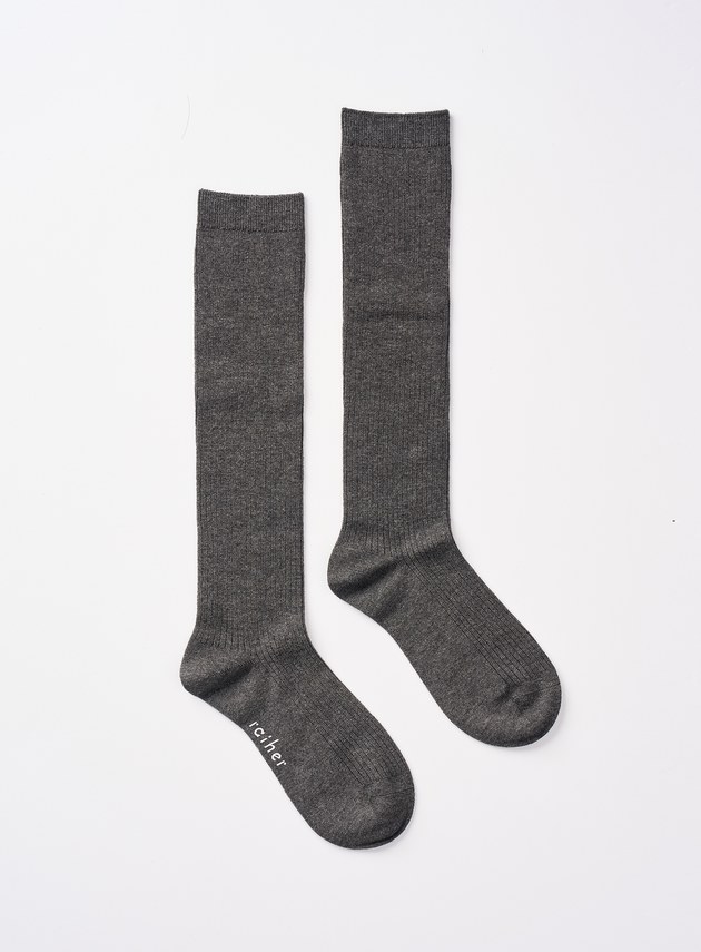 仿羊毛羅紋中筒襪