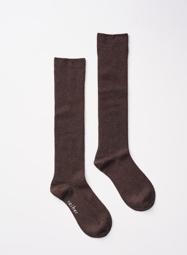 仿羊毛羅紋中筒襪