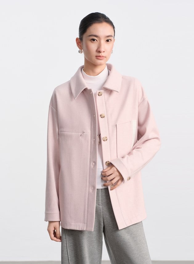 經典人字紋寬鬆休閒感襯衫