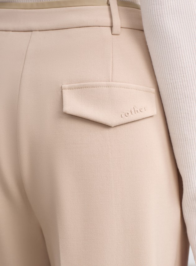 格紋拼接微磨毛直筒褲