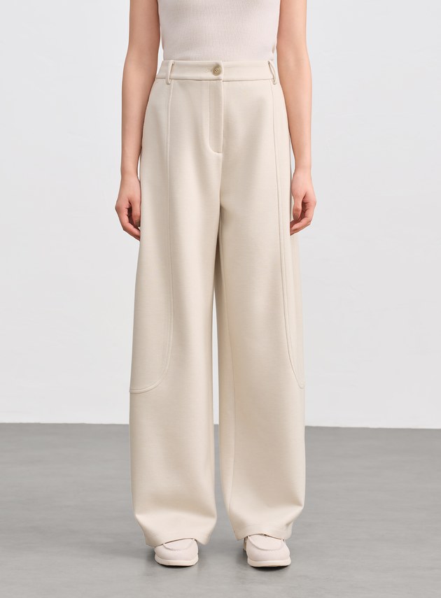 挺廓感休閒彎刀褲