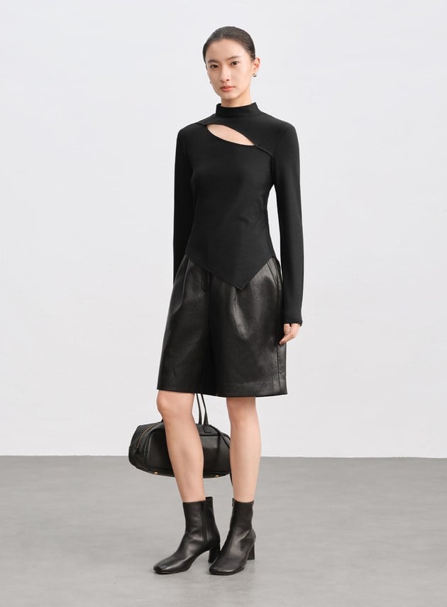 簍空造型感修身上衣