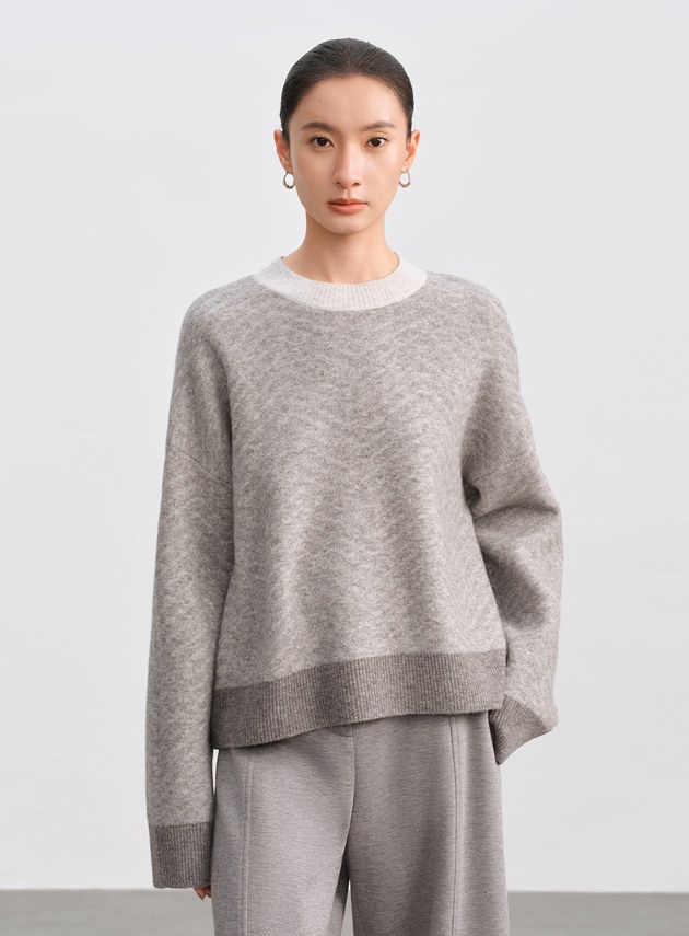 美麗諾人字紋針織上衣