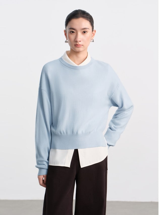 輕柔羊絨混紡針織上衣