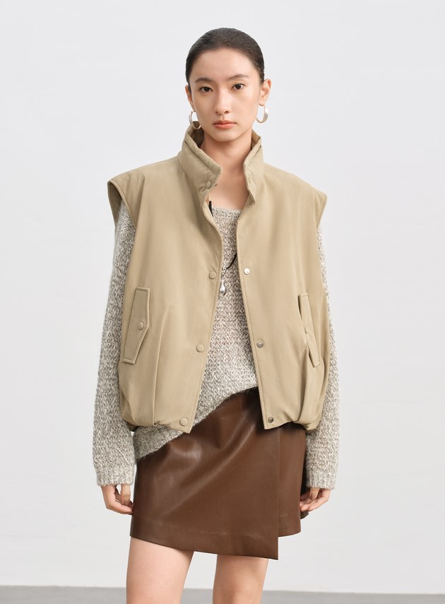 霧面水洗感麂皮馬甲