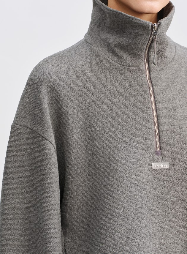 特殊紋理半拉鍊休閒衛衣