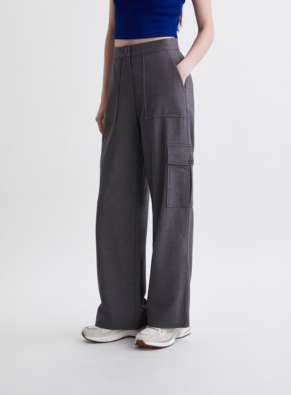 率性工裝口袋直筒長褲