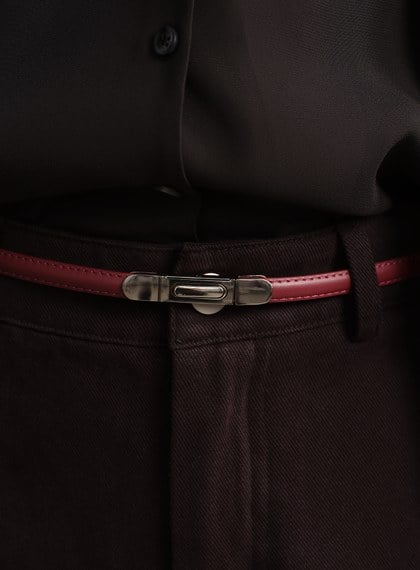 簡約方形金屬頭皮帶