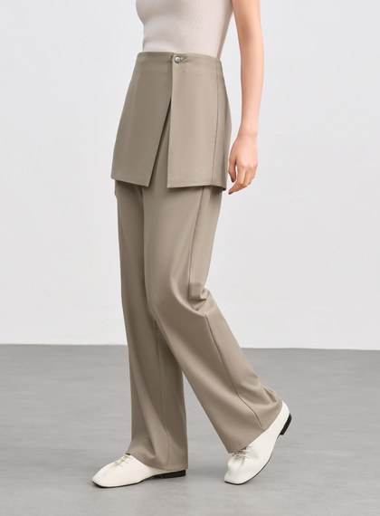 時髦兩件式片裙西裝長褲