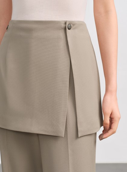 時髦兩件式片裙西裝長褲