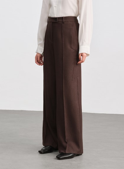 經典剪接造型寬褲