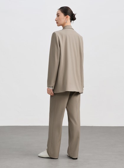 時髦拼接領寬版西裝外套